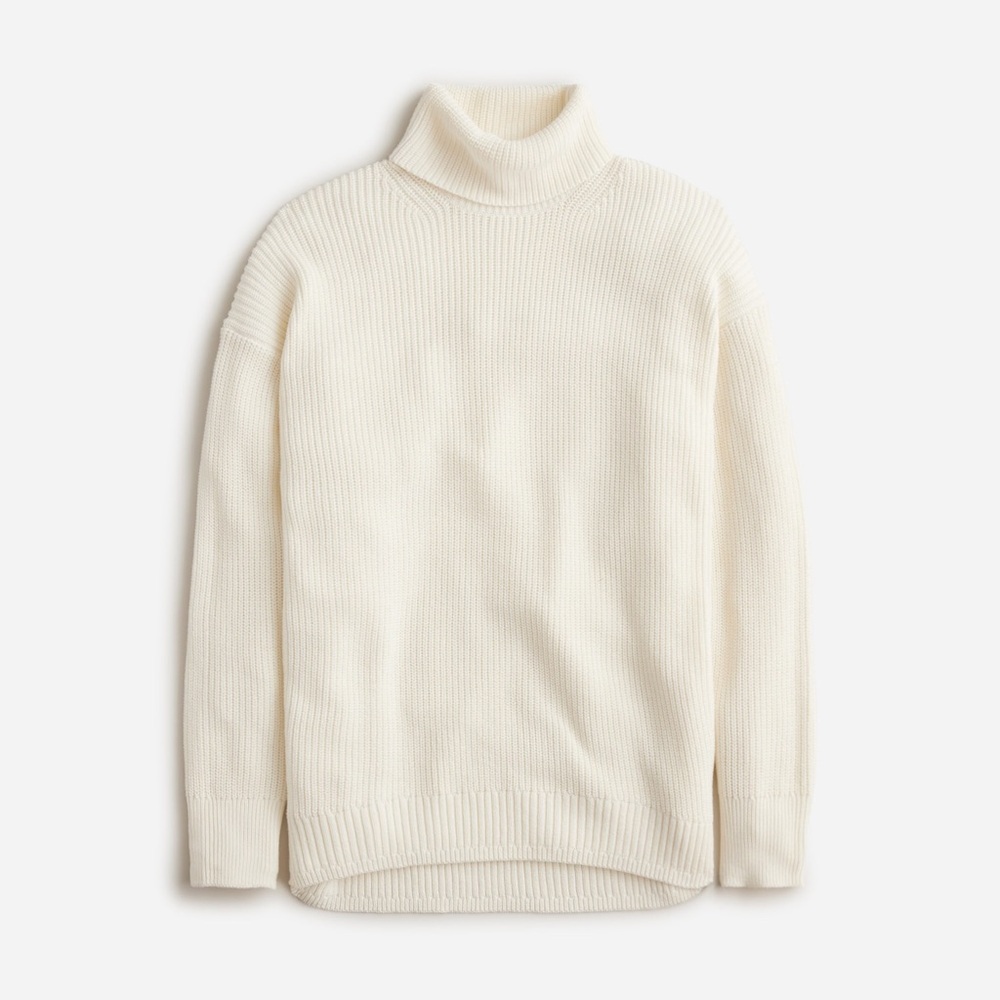 J. Crew Cotton Ribbed Turtleneck Sweater